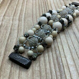 Chico's Beaded Chunky Magnetic Clasp Bracelet